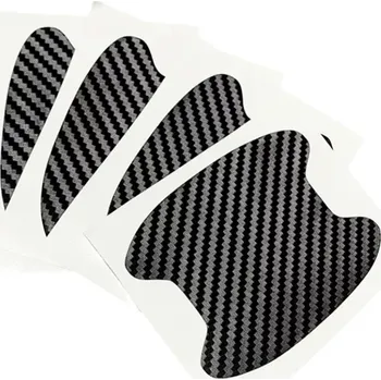 Tuning Ochranná folie pod kliky dveří 4 ks - carbon (gumová, samolepící, universální)