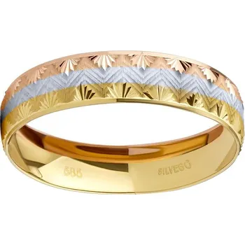 Prsten Zlatý snubní prsten Triss ze žlutého, bílého a růžového zlata velikost obvod 66 mm FNNNB37RGYRW-obvod 66 mm