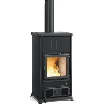 Krbová kamna Nordica Concita steel s varnou plotnou - Černá