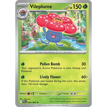 Volný čas Pokémon PFL 003/094 Vileplume - Phantasmal Flames Stav: Near Mint, Verze: HOLO