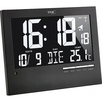 Hodiny Stolní hodiny TFA černé 23 cm