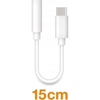 Audio kabel Aligator Adaptér audio USB-C samec / Jack 3,5mm, 15cm, bílý