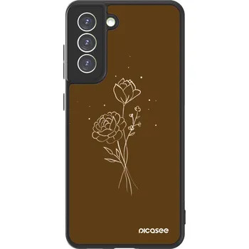Pouzdro na mobilní telefon Picasee ULTIMATE CASE pro Samsung Galaxy S21 FE 5G - Brown flowers