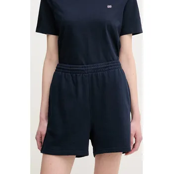 Dámské kraťasy Kraťasy Tommy Hilfiger dámské, tmavomodrá barva, hladké, high waist, UW0UW05800 59X, vel. M