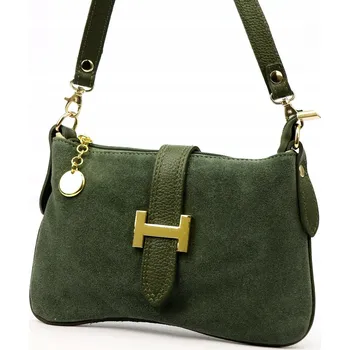 Vera Pelle kabelka z pravé kůže zelená