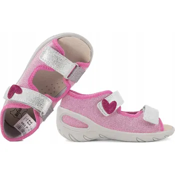 Dívčí sandály Befado dětské sandály textilní růžové velikost 21