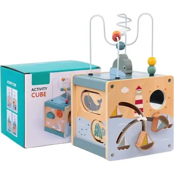 Dřevěná hračka galerie hraček Kostka motorických dovedností - moře