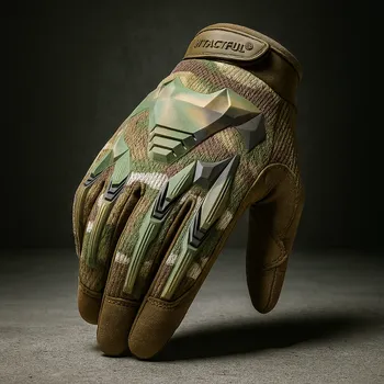 Příslušenství pro sportovní střelbu Střelecké taktické rukavice WTACTFUL – dotykový displej, ochrana kloubů, očko na karabinu Barva: Camo, Velikost: XL | skladem v ČR | rychlé odeslání | polstrovaná dlaň | syntetická kůže |