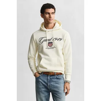 Pánská mikina MIKINA GANT GRAPHIC HOODIE CREAM