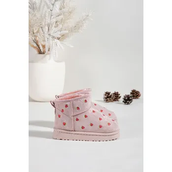 Dívčí sněhule Dětské sněhule s jahodami růžové Gracina Boto růžová | červená 3473202