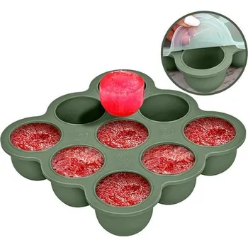 Madlo ke kočárku Silikonový zásobník na dětskou výživu, mrazicí nádoby na dětskou výživu se silikonovým víkem, bez