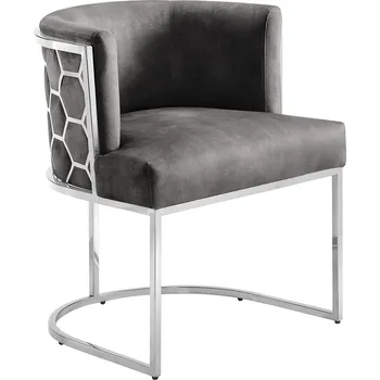 Jídelní židle Jídelní židle ELEGANCE šedá/stříbrná samet