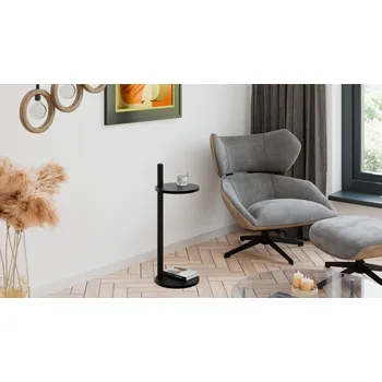 Toaletní stolek Pomocný stolek Claro kulatý průměr 30 cm - různé barvy na výběr - černá MiniPearl, černá Matná