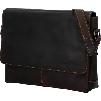 Green Wood Luxusní pánská kožená taška Pauline tmavě hnědá