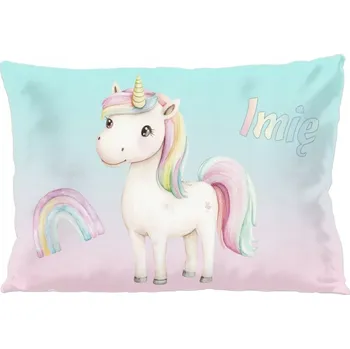 Polštář Polštář Jednorožec pastelový – personalizovaný 60x40 cm
