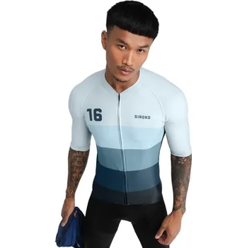 cyklistický dres SIROKO Pánský cyklistický dres s krátkým rukávem M2 Hardknott Pass MODRÁ