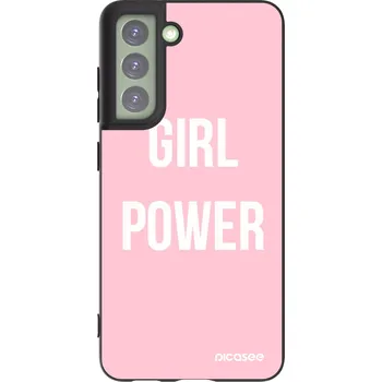 Pouzdro na mobilní telefon Picasee silikonový černý obal pro Samsung Galaxy S21 FE 5G - Dívčí síla