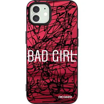 Pouzdro na mobilní telefon Picasee silikonový černý obal pro Apple iPhone 12 Pro - Zlobivá holka
