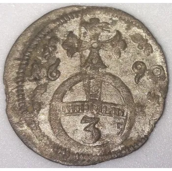 Stříbrná mince 1690 Leopold I. Grešle trojník Opole, Kod 4046 (Leopold I. Grešle trojník Opole rok 1690)