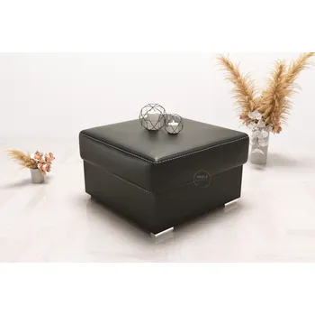 Taburet Taburet s úložným prostorem 70×70 - černá eko kůže