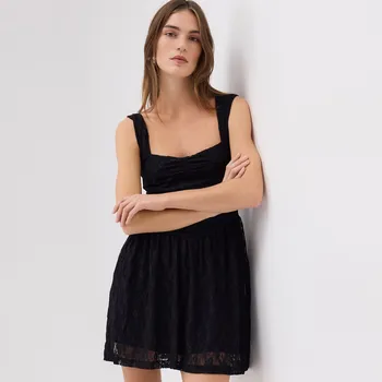 Dámské šaty Reserved - Krajkové mini šaty - černý - 149IV-99X - 149IV-99X-L