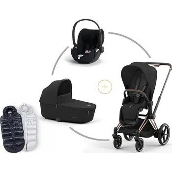 Kočárek Cybex PRIAM set podvozek + korba + potah sezení + Cloud T Plus Sepia Black + DÁREK FUSAK CYBEX Arctic ZDARMA