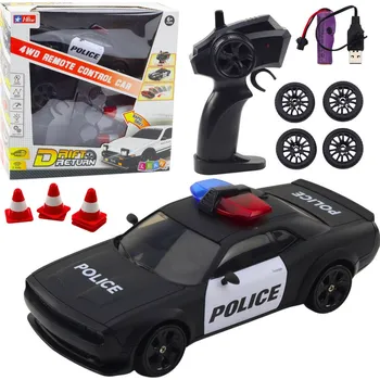 RC model auta RC auto na drift s výměnnými koly 4WD 25 x 10 x 9 cm policie