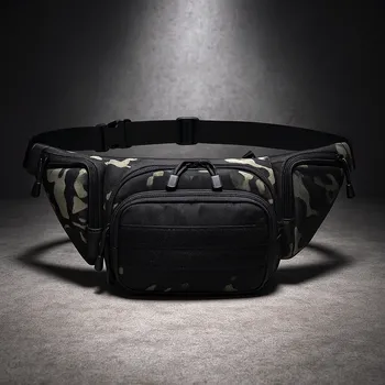 Outdoorové zavazadlo YAKEDA taktická ledvinka – skryté nošení EDC pouzdro na krátkou zbraň a zásobníky, MOLLE, voděodolná Barva: Black Camo BW | skladem v ČR | rychlé odeslání | služební nošení | městské EDC | nastavitelný popruh |