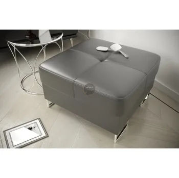 Taburet Taburet s uložným prostorem GALAXY 70 x 70 cm přírodní kůže - volitelný odstín