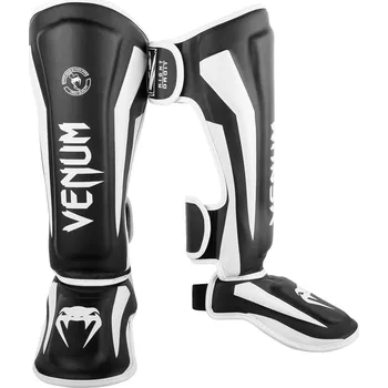 Chránič nohou Chrániče holení a nártů Venum Elite - Black/White Velikost: XL