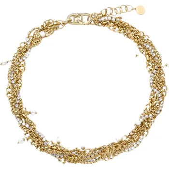 Náhrdelník Liu Jo Vrstvený náhrdelník Choker s krystaly a perličkami LJ3074 + 2 měsíce na vrácení zboží