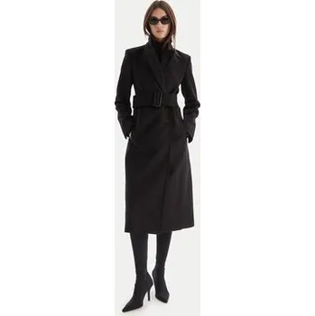 Dámský kabát Patrizia Pepe Vlněný kabát 2O0195 A171 Černá Regular Fit 44