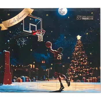 Čokoláda Čokoládovna Troubelice Čokoládový adventní kalendář basketbal 120 g