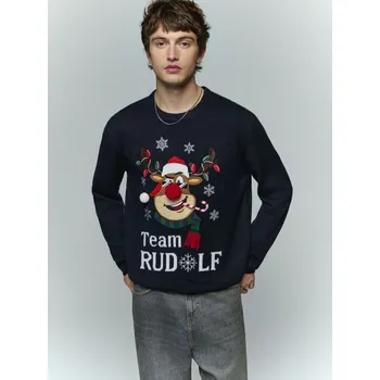 Pánská móda Vánoční svetr se sobem - XXL - House - námořnictvo - 680HX-59X