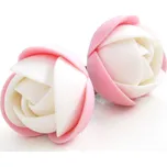 Troli Růžovo-bílé náušnice puzetky kytičky + 2 měsíce na vrácení zboží