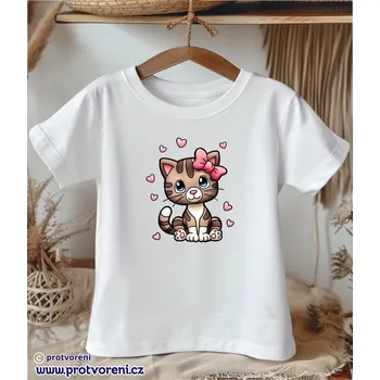 Chlapecké tričko Trička s potiskem Tričko s potiskem, dětské, KOČIČKA SE SRDÍČKY, 1 ks zvolte VELIKOST trička ZDE:: 7/8 let Beagle