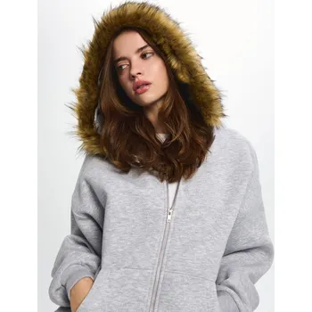 Dámská mikina Mikina na zip s kapucí - M - House - světle šedá - 534GS-09M