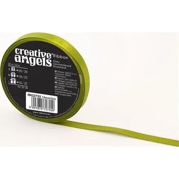 Stuha Saténová stuha, zelená, 12 mm x 32 m, IBG2755