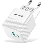 Nabíječka na zeď Techsuit Tiny Series CHPD216 GaN USB QC3.0 Type-C PD25W bílá