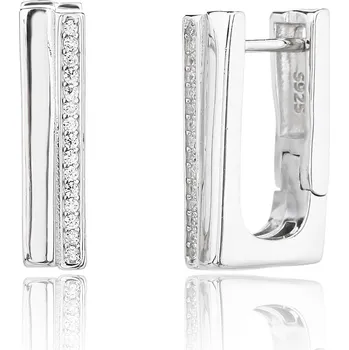 Náušnice Bealio BEALIO Stříbrné náušnice HRANOLKY se zirkony 03-13751-3740