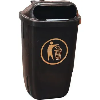 Odpadkový koš Heritage 50 Litre venkovní odpadkový koš na sloup nebo na zeď černý