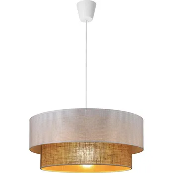 Lustr na lanku BORHO 1xE27/60W/230V bílá/juta