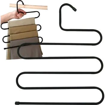 Věšák Závěsný věšák na kalhoty do šatní skříně, 24 x33 cm - černá