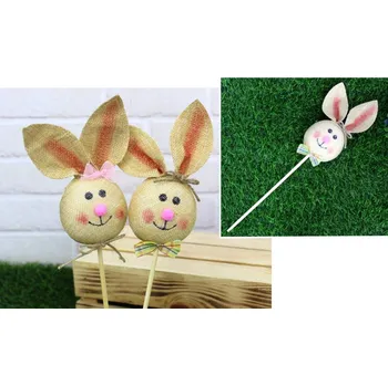 Velikonoční dekorace Jutový zajíček na peří 36x9 cm - 1 ks