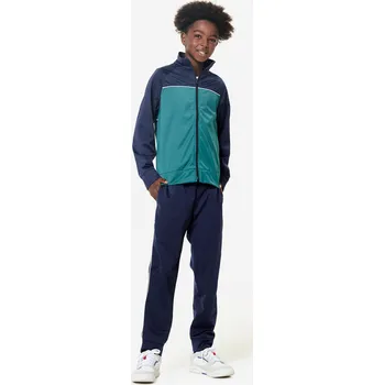 DECATHLON Dětská tepláková souprava dvoubarevná 12 LET MODRÁ|ZELENÁ