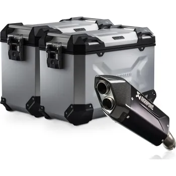 Auto-moto TRAX ADV aluminium case system + Akrapovic Silver. 45/45 l. BMW R 1300 GS (23-).