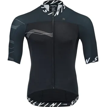 cyklistický dres Dres Silvini Stelvio MD1604 pánský kr.r. black/white XL