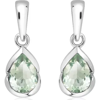 Náušnice Samba Green Amethyst - stříbrné náušnice se zeleným amethystem