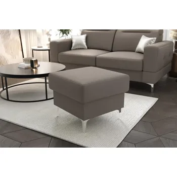 Taburet Taburet MALIBU 55x55 cm přírodní kůže šedá kůže