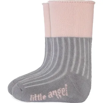 Kojenecké oblečení Little Angel Ponožky froté Outlast® - tm.šedá/sv.růžová Velikost: 20-24 | 14-16 cm